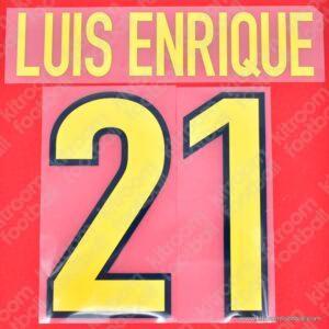 1998-99 Barcelona Home Name Number Set #21 LUIS ENRIQUE Repro