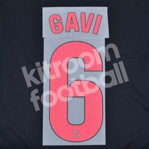 2024-25 Fc Barcelona Away Name Number Set #6 GAVI La Liga Repro