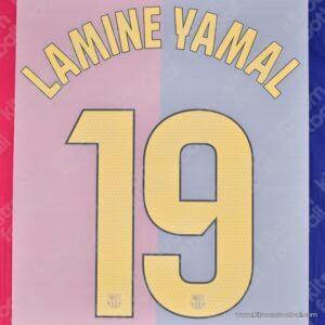 Original Player Issue 2024-25 La Liga Barcelona Home Name Set #19 LAMINE YAMAL (TPT)