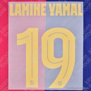 Original Player Issue 2024-25 Barcelona Home Name Set #19 LAMINE YAMAL Cup (TPT)