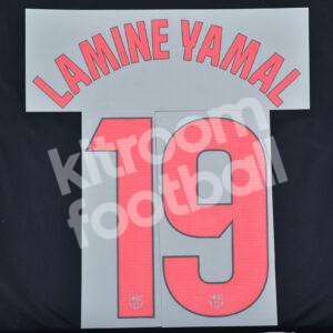 Original 2024-25 Fc Barcelona Away Name Number Set #19 LAMINE YAMAL La Liga TPT