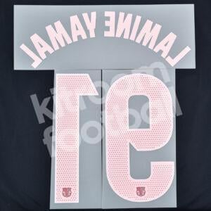 Original 2024-25 Fc Barcelona Away Name Number Set #19 LAMINE YAMAL La Liga TPT - Image 3