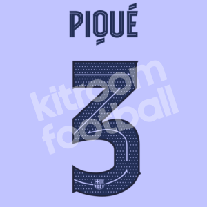 2021-22 Barcelona Away Name Number Set #3 PIQUÉ Cup Version Repro