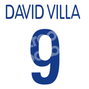 2003-05 Real Zaragoza Home Name & Number Set #7 DAVID VILLA REPRO