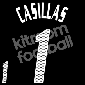 2002 World Cup Spain Goalkeeper Name Number Set #1 CASILLAS White Repro