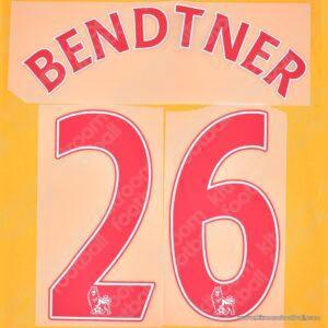 2008-09 Arsenal Away Name Number Set #26 BENDTNER Premier League Plastic Repro