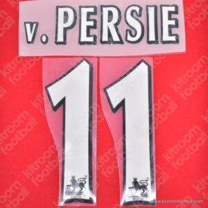 2006-07 Arsenal Home Name Number Set #11 van PERSIE Premier League Flock Repro - Image 1