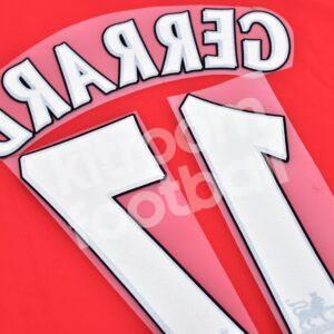 2000-04 Liverpool Home Name Number Set #17 GERRARD Premier League Flock Repro - Image 3