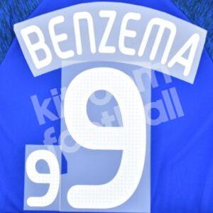 UEFA Euro 2008 France Home Name Number Set #9 BENZEMA Repro