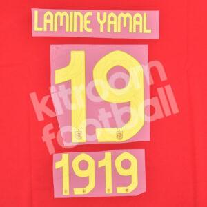 UEFA Euro 2024 Spain Home Name Number Set Kids #19 LAMINE YAMAL Repro