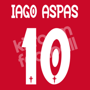 2012-13 Celta Vigo Third Name Number Set #10 IAGO ASPAS Repro