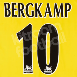 2003-05 Arsenal Away Name Number Set #10 BERGKAMP Premier League Repro