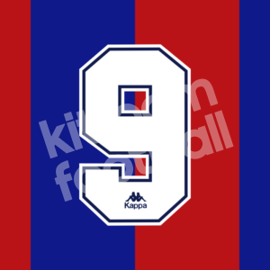 1992-95 Barcelona KAPPA Number Flock #9 (Laudrup) Repro - Image 1