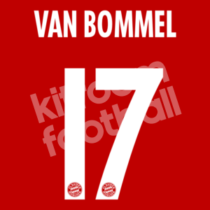 2006-10 Bayern Munich White Name Number Set #17 VAN BOMMEL Repro