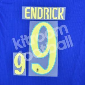 Copa America 2024 Brazil Away Name Number Set #9 ENDRICK Repro