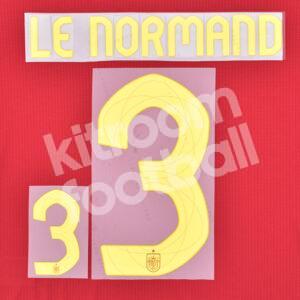 UEFA Euro 2024 Spain Home Name Number Set #3 LE NORMAND Repro
