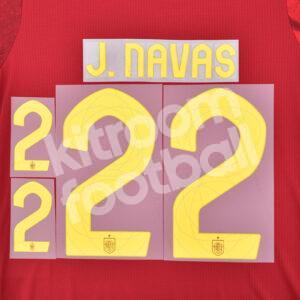UEFA Euro 2024 Spain Home Name Number Set #22 Jesus NAVAS Repro