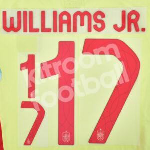 UEFA Euro 2024 Spain Away Name Number Set #17 Nico WILLIAMS Junior Repro