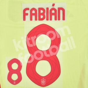 UEFA Euro 2024 Spain Away Name Number Set #8 FABIAN Repro