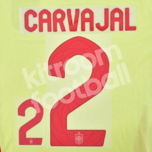 UEFA Euro 2024 Spain Away Name Number Set #2 CARVAJAL Repro