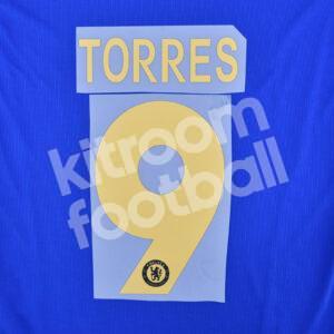 2012-13 Chelsea Home Name Number Set #9 TORRES Champions Repro