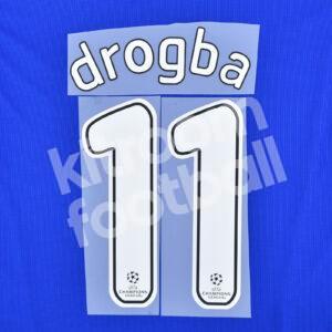 2008-09 Chelsea Home Name Number Set #11 DROGBA Champions Repro
