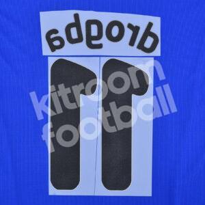 2008-09 Chelsea Home Name Number Set #11 DROGBA Champions Repro - Image 3