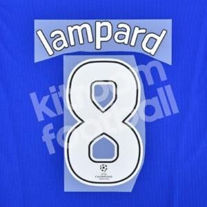2008-09 Chelsea Home Name Number Set #8 LAMPARD Champions Repro