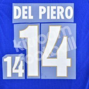 EURO 1996 Italy Home Name Set Number #14 DEL PIERO Repro