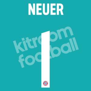 2019-21 Bayern Munich Goalkeeper Name Number Set #1 NEUER  Repro - Image 1