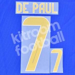 Copa America 2024 Argentina Away Name Number Set #7 DE PAUL Repro