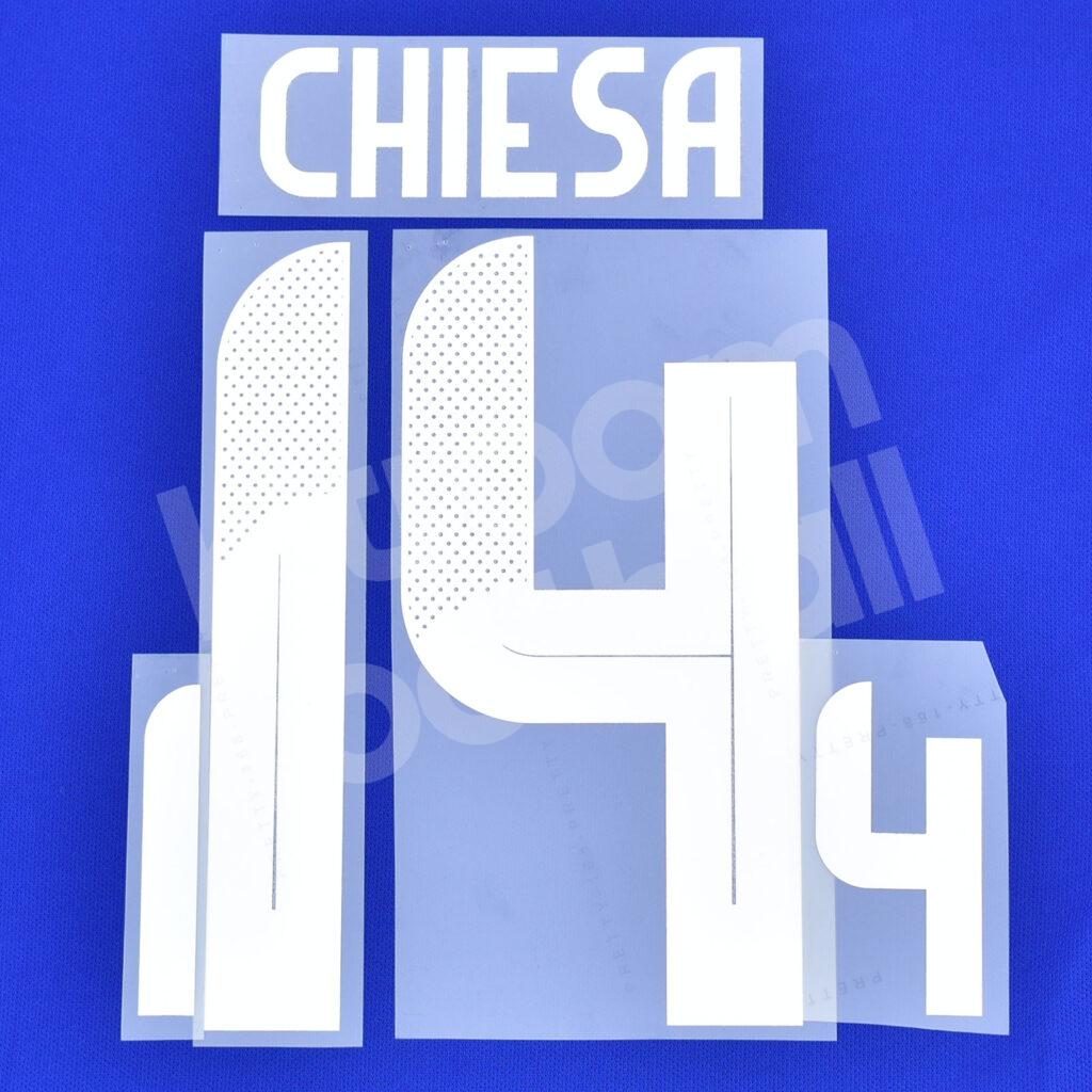 UEFA Euro 2024 Italy Home Name Number Set #14 CHIESA Repro – Kitroom ...