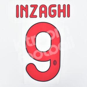 2011-12 AC Milan Away Name Number Set #9 INZAGHI Repro