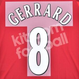 2004-07 Liverpool Home Name Number Set #8 GERRARD Champions (Not Flock) Repro