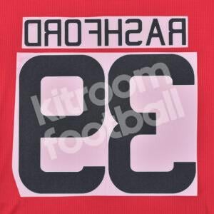 2015-16 Manchester United Home Name Number Set #39 RASHFORD Champions Repro - Image 3