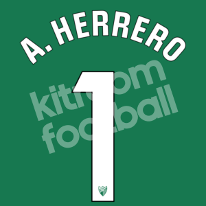 2024-25 Málaga CF Goalkeeper Name Number Set #1 A. HERRERO (Green) Repro
