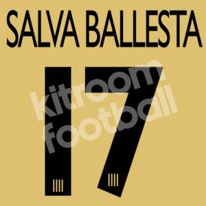 2005-06 Malaga CF Away Name Number Set #17 SALVA BALLESTA Repro - Image 1
