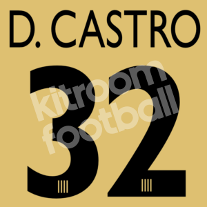 2005-06 Malaga CF Away Name Number Set #32 Diego CASTRO Repro