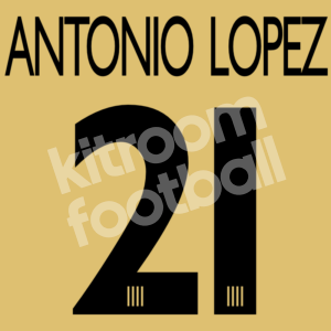 2005-06 Malaga CF Away Name Number Set #21 ANTONIO LOPEZ Repro
