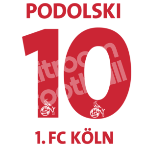 2004-06 FC KOLN Red Name Number Set #10 PODOLSKI Repro