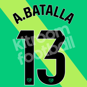 2024-25 Rayo Vallecano Goalkeeper Name Number Set #13 Augusto BATALLA Repro - Image 1