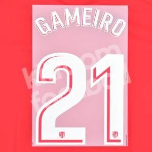 Original Player Issue 2017-18 Atletico Madrid Home Name Number Set #21 GAMEIRO La Liga