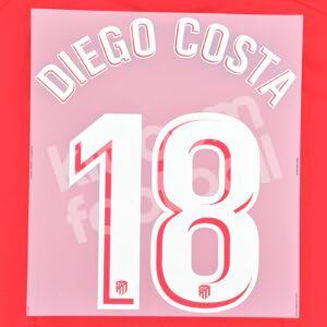Original Player Issue 2017-18 Atletico Madrid Home Name Number Set #18 DIEGO COSTA La Liga