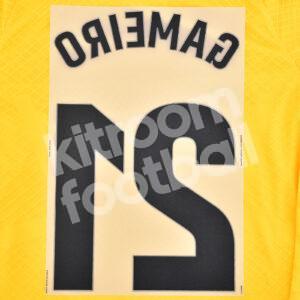 Original Player Issue 2017-18 Atletico Madrid Away Name Number Set #21 GAMEIRO La Liga - Image 3