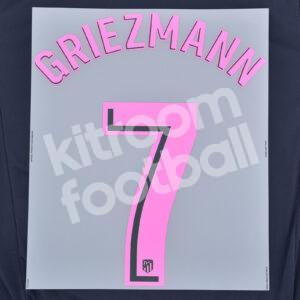 Original Player Issue 2017-18 Atletico Madrid Third Name Number Set #7 GRIEZMANN La Liga - Image 1