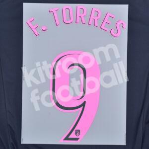 Original Player Issue 2017-18 Atletico Madrid Third Name Number Set #9 Fernando TORRES La Liga
