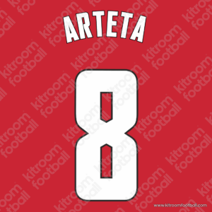 2012-14 Arsenal Home Name Number Set #8 ARTETA Champions League Repro