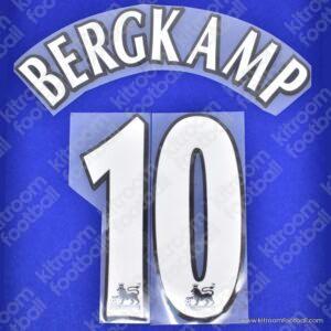 2004-05 Arsenal Away Name Number Set #10 BERGKAMP Premier League Repro