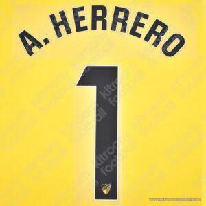 2024-25 Málaga CF Goalkeeper Name Number Set #1 A. HERRERO (Yellow) Repro - Image 3