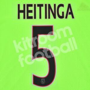 2015-16 Ajax Amsterdam Away Name Number Set #5 HEITINGA Repro - Image 3